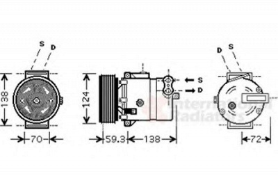 VAN WEZEL 3700k413 -  Компрессор, кондиционер